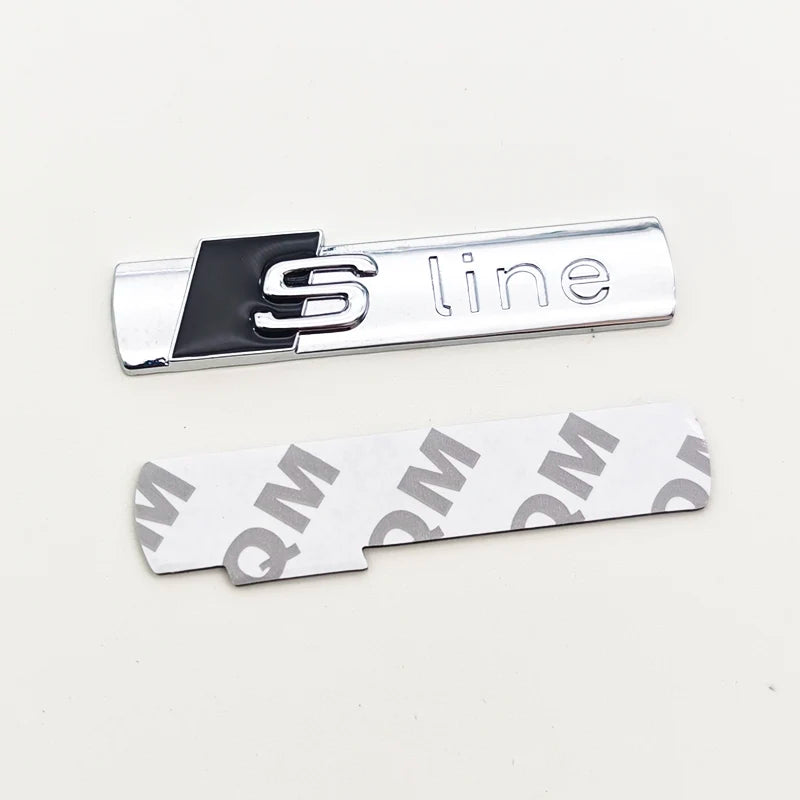 3D Metal Logo Sline Emblem Car Fender Side Sticker Front Grill Badge For Audi A3 A4 A5 A6 A7 S3 S4 S5 S6 TT S Line Accessories