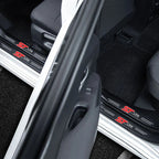 1/4/5Pcs Car Door Sill Scuff Plate Decor Carbon Fiber Stickers For Ford ST Line Focus Fiesta Shelby Edge Mondeo Explorer Transit