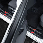 1/4/5Pcs Car Door Sill Scuff Plate Decor Carbon Fiber Stickers For Ford ST Line Focus Fiesta Shelby Edge Mondeo Explorer Transit
