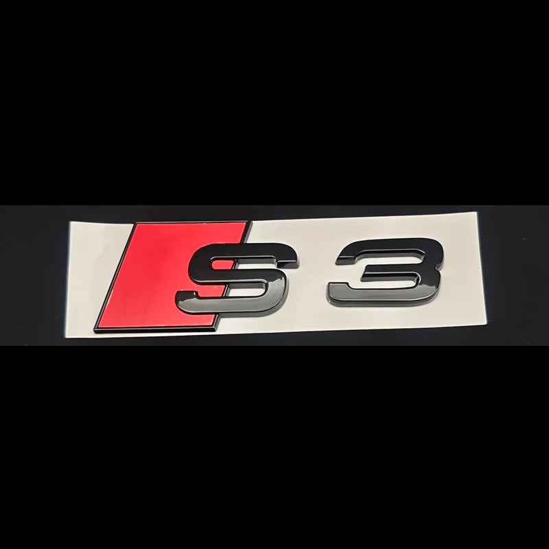 3D ABS Chrome Green Yellow Purple Blue Black Logo S3 Emblem Sticker Car Rear Trunk Badge For Audi S3 8V 8P 8L 8Y S 3 Accessories