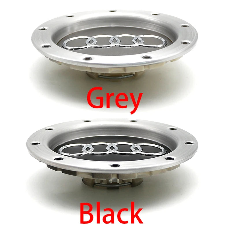 ABS 14.6CM 9 Hole Black Gray Hub Cap For Audi TT A2 A3 A8 S6 Q7 RS6 Badge Logo Hub Cap Accessories Car Large Hub Center