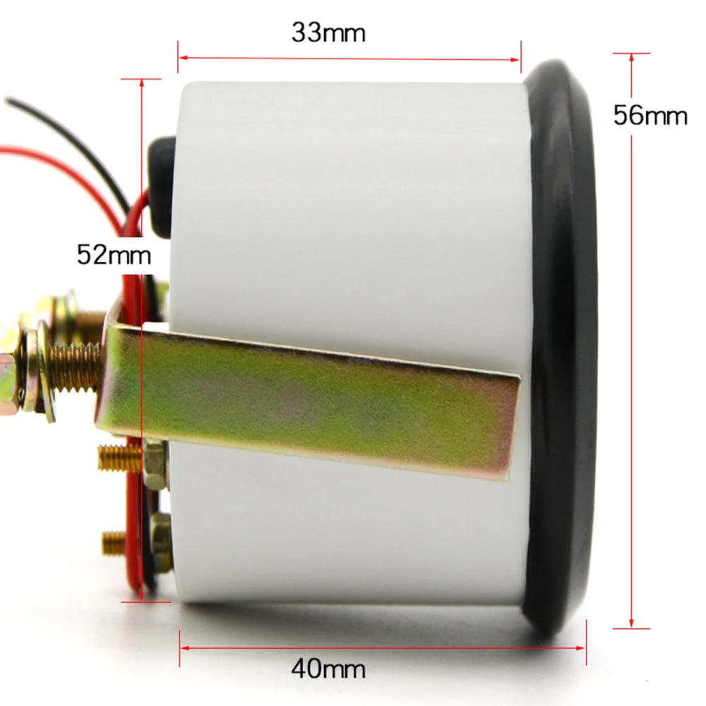 2'' 52mm Fuel Level Gauge, Pointer 12V Car Fuel Tank Meter with LED Backlight Rim Automotive Gauges