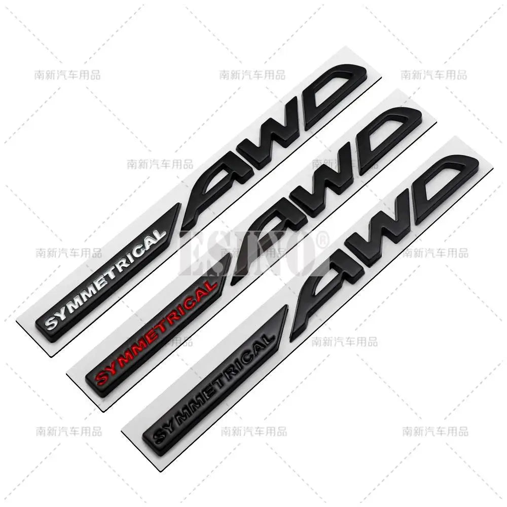 Symmetrical AWD Car Emblem Adhesive Metal Zinc Alloy Fender Badge for Subaru Legacy Forester XV Outback BRZ