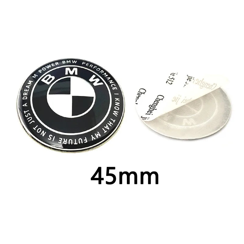 7Pcs 82mm 74mm 68mm 45mm Used For The 50th Anniversary Of BMW/new Black And White Badge ABS Badge For Wheel Rim And Hub Cap