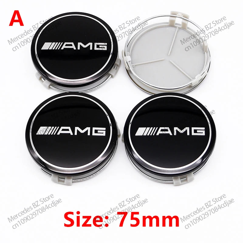 4pcs 56mm 75mm Car Wheel Center Hub Caps Cover Auto Accessories Mercedes Benz Amg C180 C200 C260 W108 W124 W126 W140 W168 W176