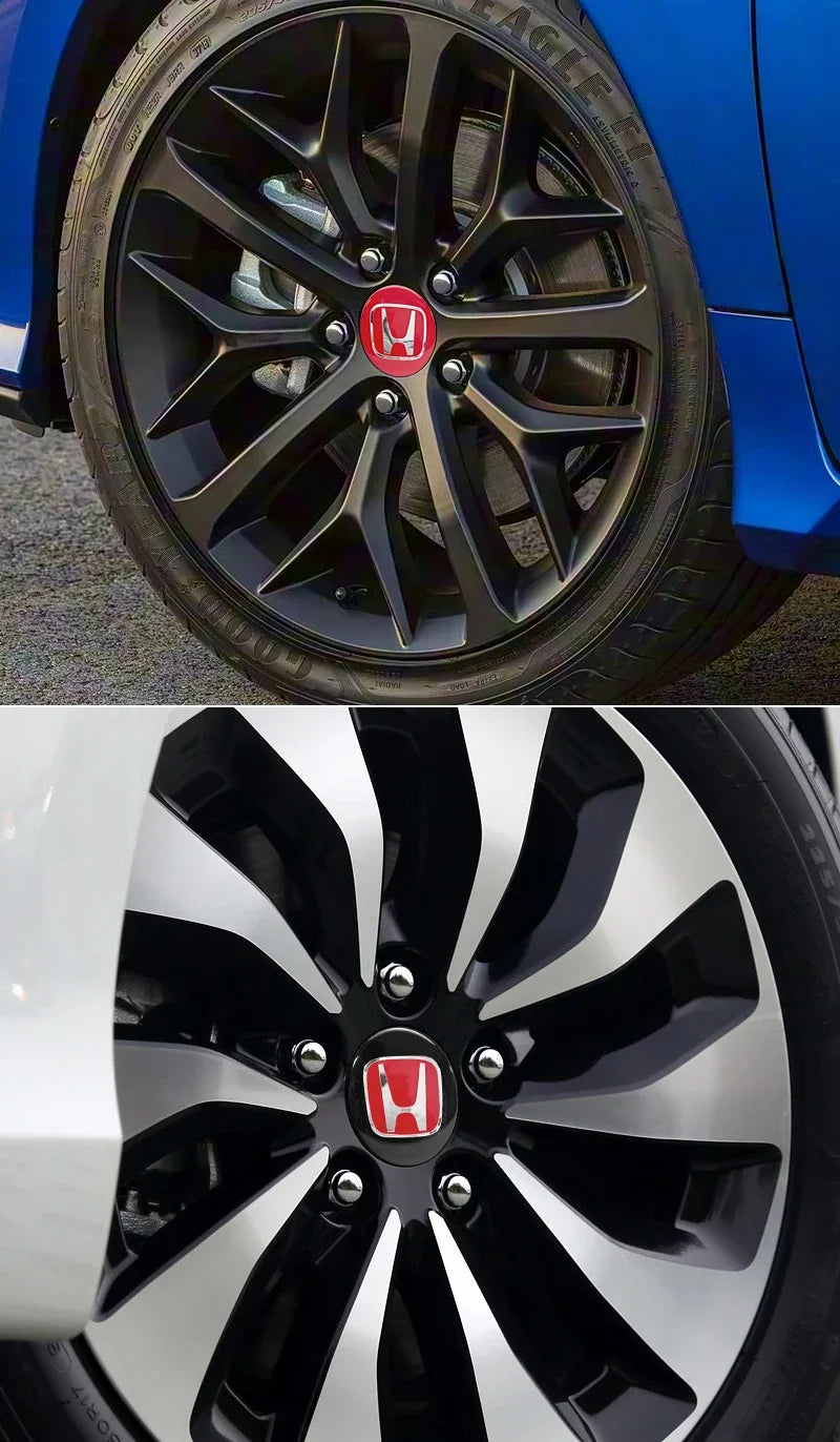 4pcs 56mm 60mm 65mm Car Wheel Center Covers Badge Sticker Stickers For Honda Civic XR-V HR-V Accord Odyssey CRV Insight Fit