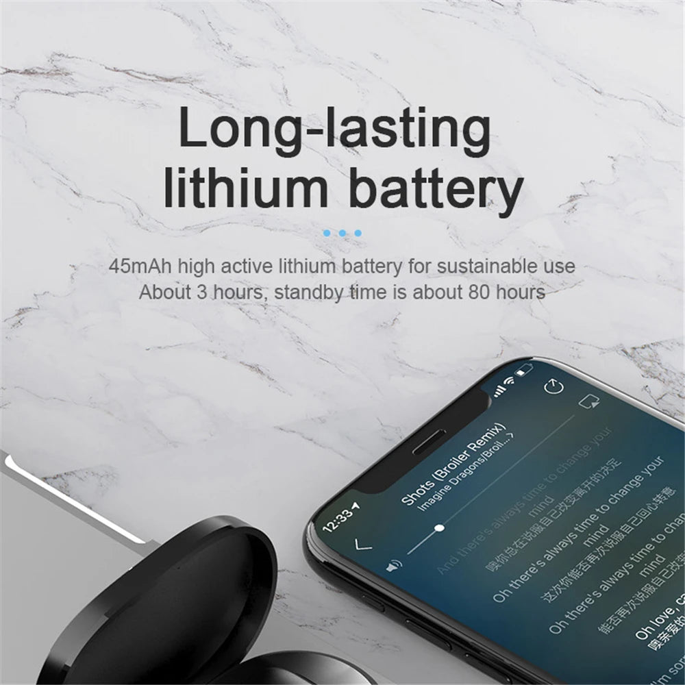 A6S Wireless Bluetooth Earphones - Sport Touch Control Headset With LED Display Stereo Sound For Xiaomi Huawei
