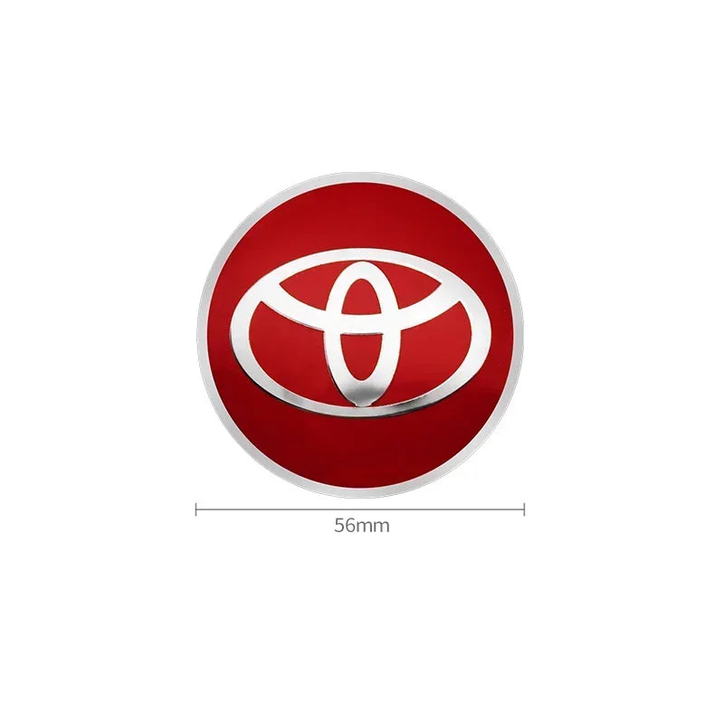 4pcs 56mm Car Styling Wheel Center Hub Caps Stickers Badge Emblem Decoration Decal For Toyota Corolla Auris Yaris CHR Rav4 Hilux