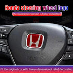 Car Steering Wheel Emblem H-Sticker For Honda Civic Accord City CRV Jade Fit Odyssey Hybrid Red Black Blue Interior Modification