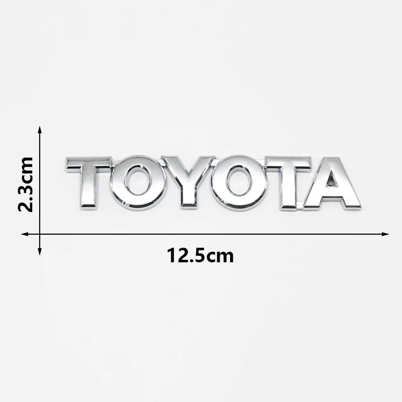 3D ABS TOYOTA Letters Emblem Rear Trunk Badge Logo Nameplate Sticker Black Chrome For Hilux Highlander Yaris RAV4 Camry Corolla