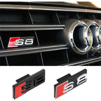 1pc ABS For Audi S4 S3 S5 S6 S7 S8 Letters Car Front Grille Hood Badge Emblem Logo Stickers Auto Exterior Decoration Accessories
