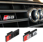 1pc ABS For Audi S4 S3 S5 S6 S7 S8 Letters Car Front Grille Hood Badge Emblem Logo Stickers Auto Exterior Decoration Accessories