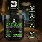 BEWORTHS Creatine Monohydrate Sports Dietary Supplements for Workout Muscle Building Cellular Energy Enhance Muscle Strength