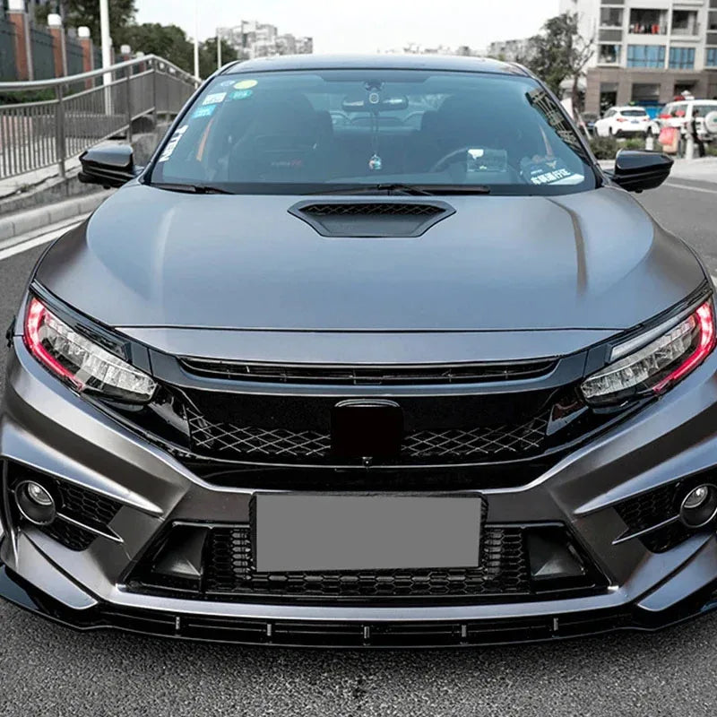 For Honda Civic 10th Gen 2016-2021 Front Grille Racing Grill Net Car Grid Splitter Upper Bumper Hood Mesh Grills