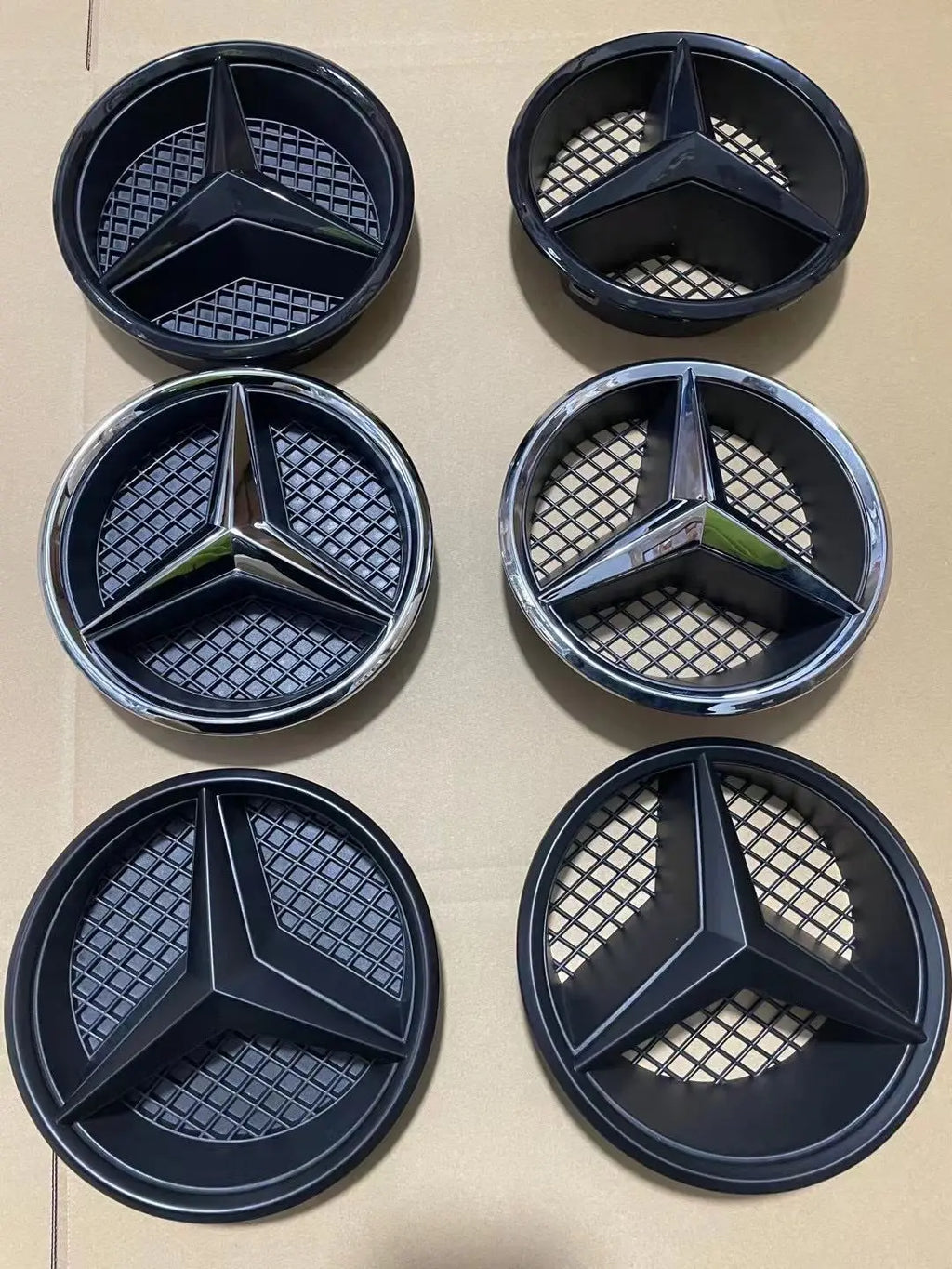 Grill Badge Grid style Front Emblem for Mercedes benz AMG A B C E CLA CLS SLK GL Metris GLK GLA G R V VITO GLE GLC GLS XX