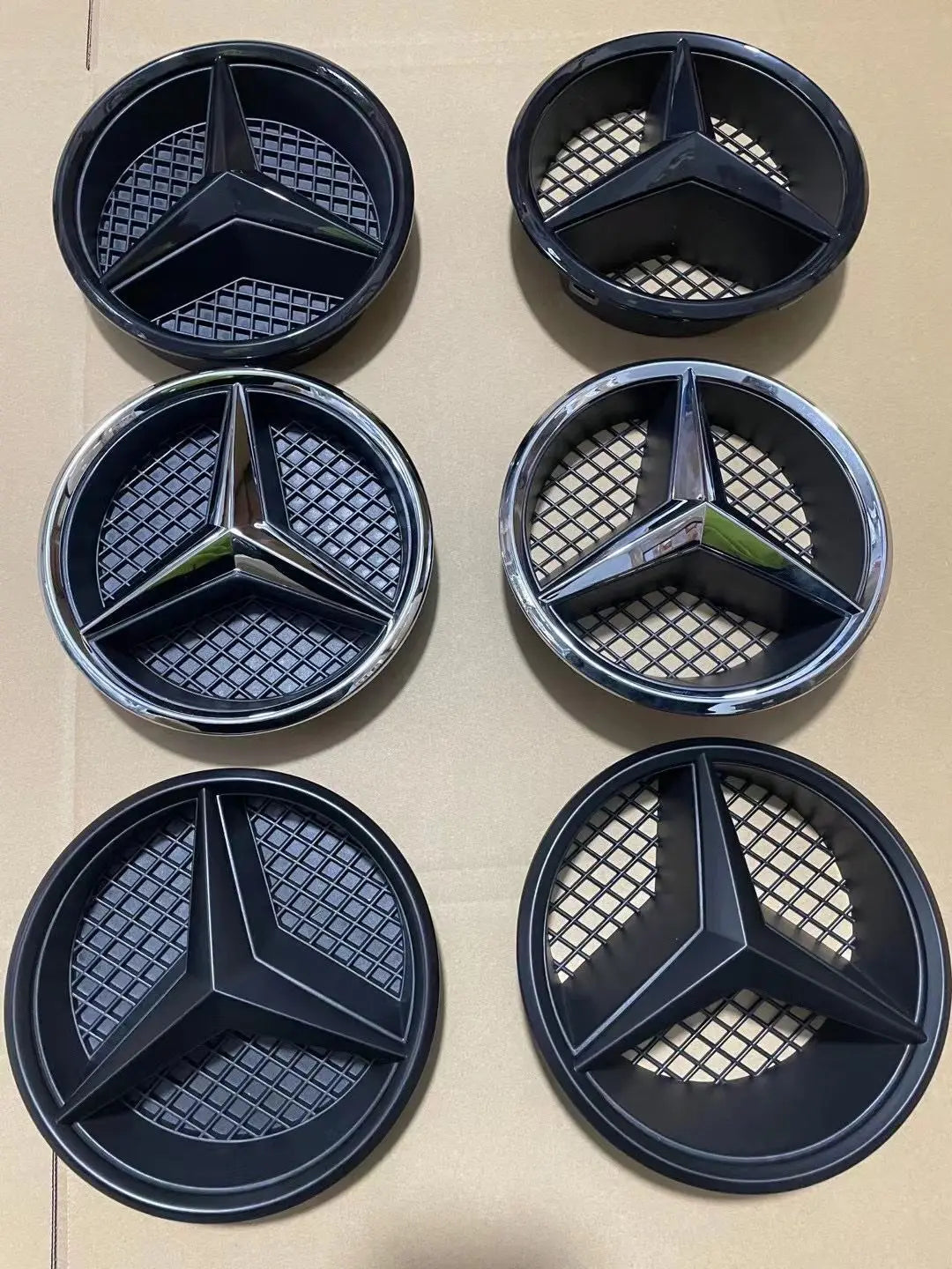 Grill Badge Grid style Front Emblem for Mercedes benz AMG A B C E CLA CLS SLK GL Metris GLK GLA G R V VITO GLE GLC GLS XX