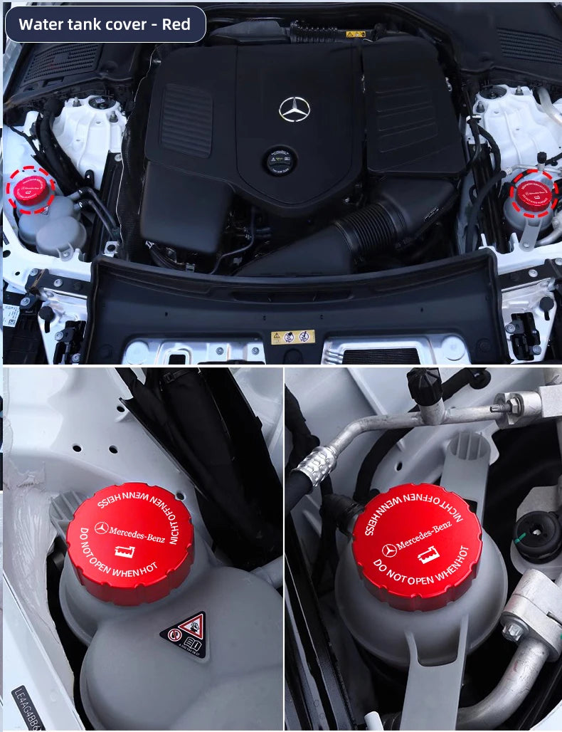 Car Water Tank Cap Protection Cover Accessories Hubcap For Mercedes Benz AMG W204 W205 W203 W211 W212 W213 W201 W210 W169 W220