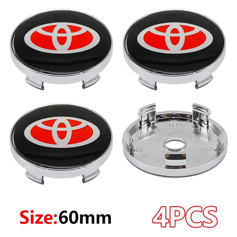 4Pcs Car Wheel Center Hub Caps Emblem Badge Rim Dust Cover For Toyota Corolla Camry Highlander Yaris Prius CHR Auto Accessories