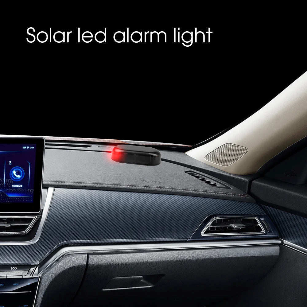 SEAMETAL 1/2 Uds. Luz de alarma simulada alimentada por energía Solar, luz de seguridad falsa inalámbrica para coche, lámpara de advertencia, LED antirrobo intermitente