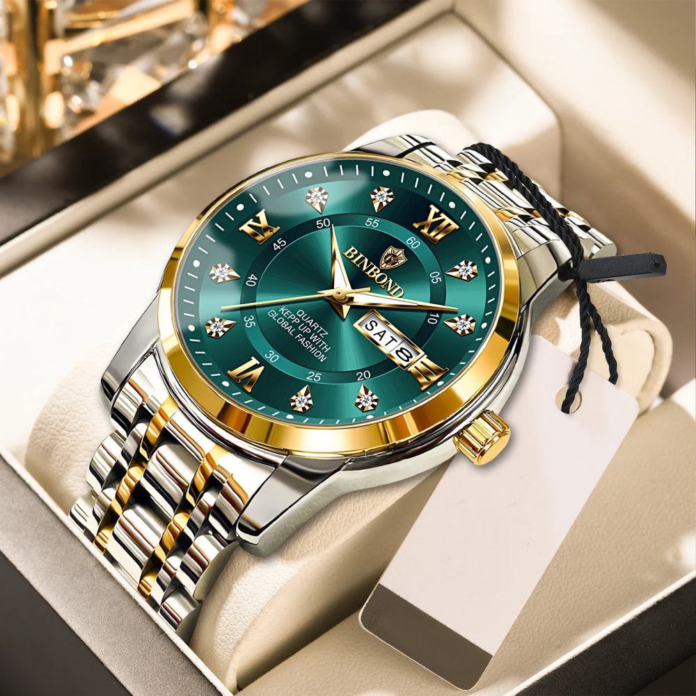 BINBOND Top Brand Luxury Fashion Watch Men 3ATM Waterproof Date Clock Sport Watches Mens Quartz Wristwatch Relogio Masculino
