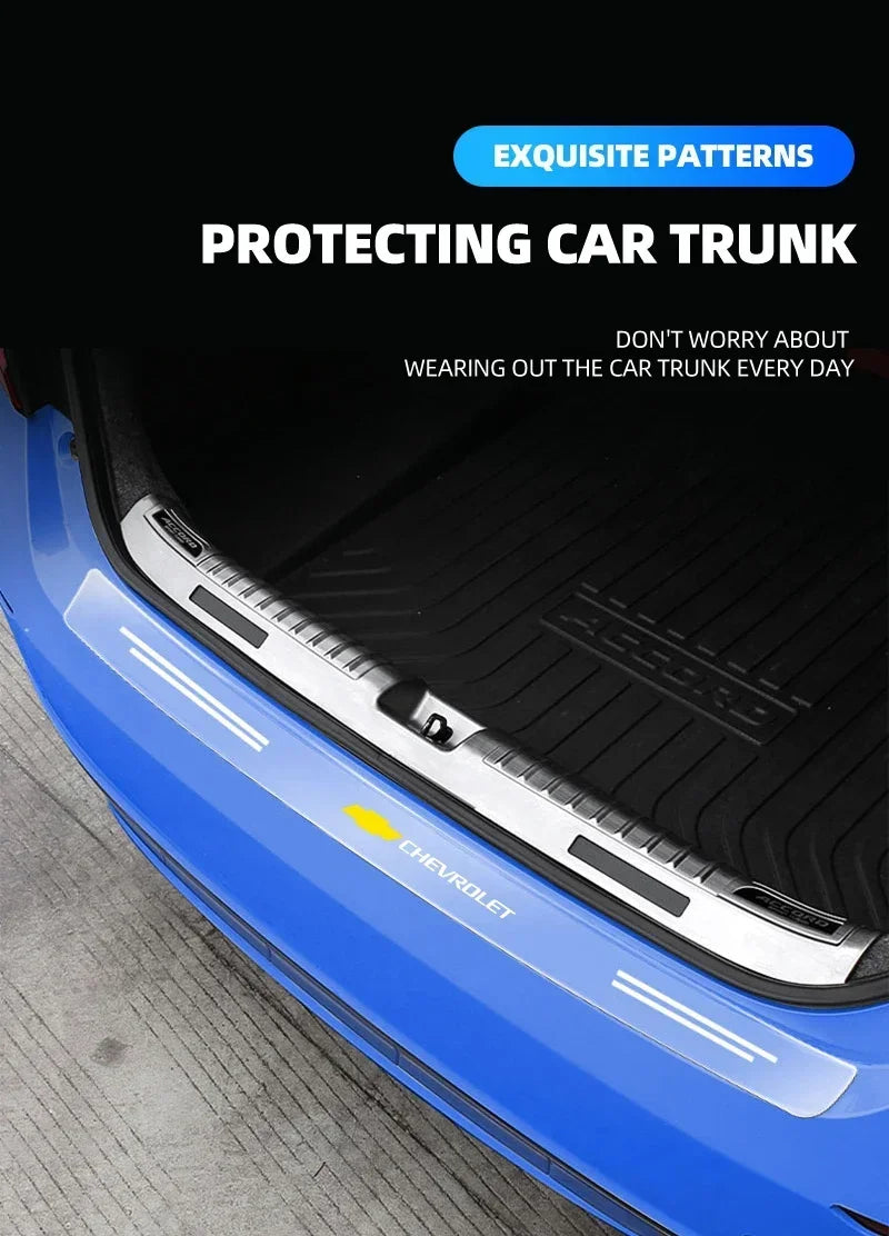 Car Transparent Rear Guard Plate Trunk Sticker For Chevrolet Silverado Impala Malibu Equinox Cruze Camaro Tahoe/Suburban Cavalie