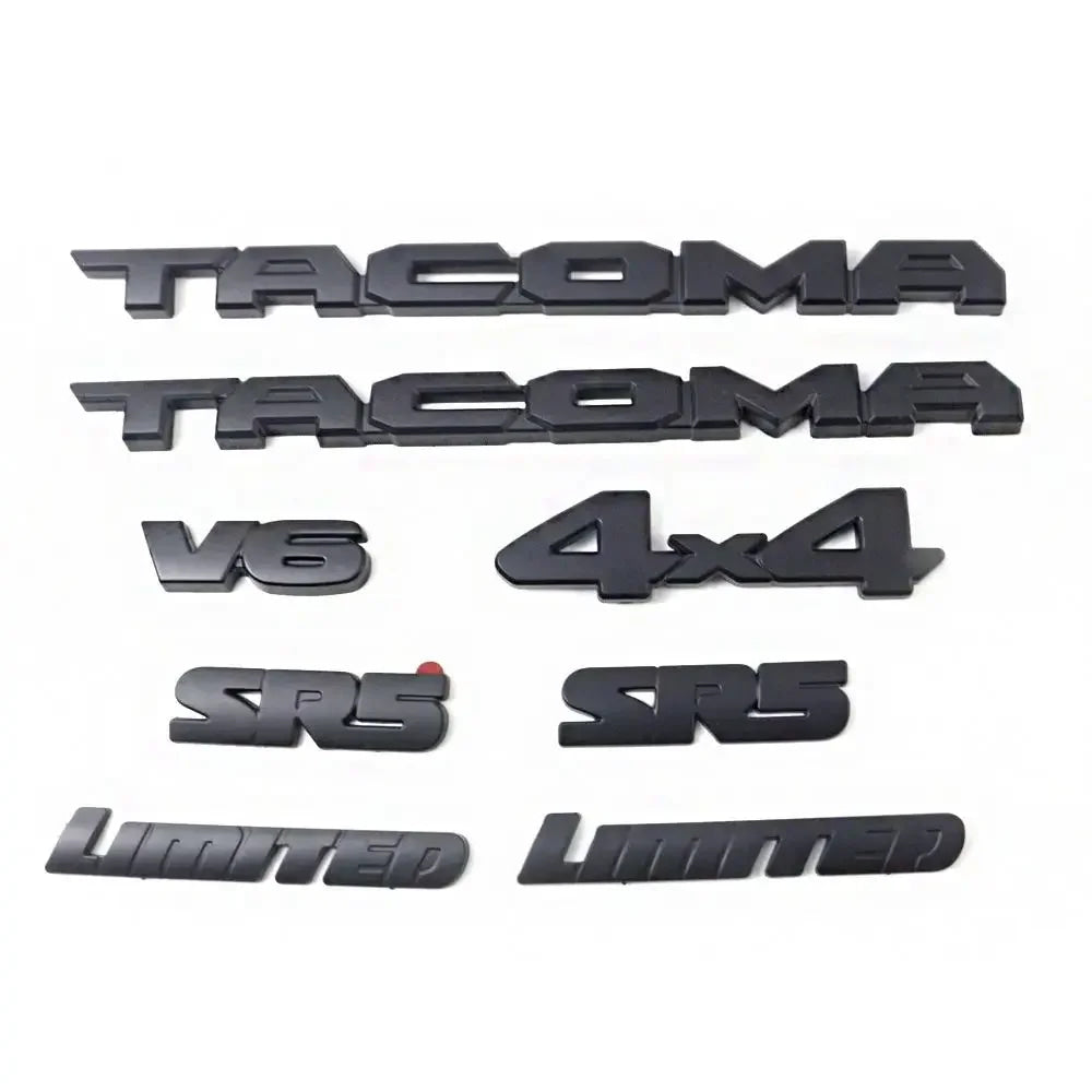 8pcs car logo ABS covering Tacoma V6 SR5 Trunk Car Door Tailgate For Toyota Tacoma covered vehicle label 4X4 limtrd accessories