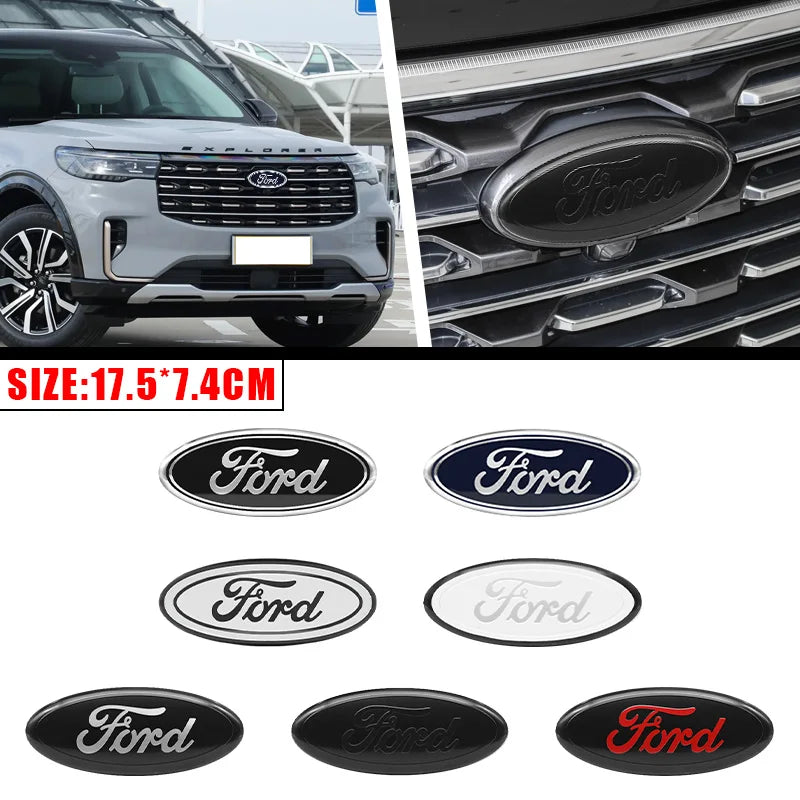 Car Front Grille Emblem Rear Trunk Logo Badge For Ford Fiesta Focus 2 3 Mondeo Edge Ranger Fusion Kuga S-MAX Transit Accessories