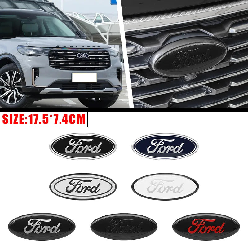 Car Front Grille Emblem Rear Trunk Logo Badge For Ford Fiesta Focus 2 3 Mondeo Edge Ranger Fusion Kuga S-MAX Transit Accessories