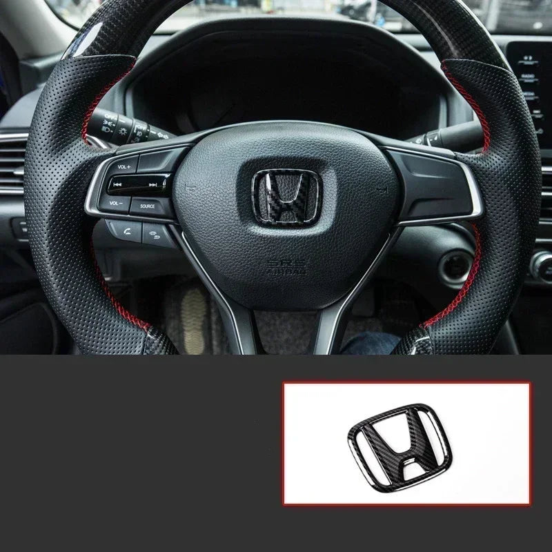 3Pcs Car Front Grille Rear Trunk Badge Steering Wheel Logo Sticker for Honda Accord Civic City XR-V CR-V Inspire Crider Envix