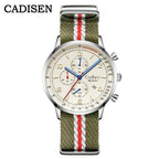 CADISEN New Chronograph Men's Quartz Watch Top Luxury Watches For Men MIYOTA 0S10 AR Mirror Waterproof Canvas Men's Wristwatch