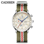 CADISEN New Chronograph Men's Quartz Watch Top Luxury Watches For Men MIYOTA 0S10 AR Mirror Waterproof Canvas Men's Wristwatch