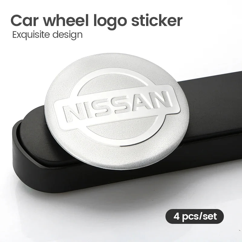 56mm Car Wheel Center Stickers Hub Emblem Decals for Nissan Qashqai X-Trail Patrol Note Leaf Altima Maxima Micra Murano Rogue