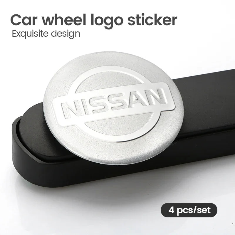 56mm Car Wheel Center Stickers Hub Emblem Decals for Nissan Qashqai X-Trail Patrol Note Leaf Altima Maxima Micra Murano Rogue