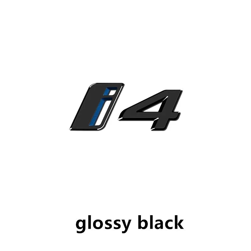 Car Stickers 3D ABS material Letters Rear Trunk Emblem Tailgate Decals For BMW i4 ix4 Black silver