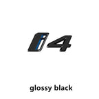 Car Stickers 3D ABS material Letters Rear Trunk Emblem Tailgate Decals For BMW i4 ix4 Black silver