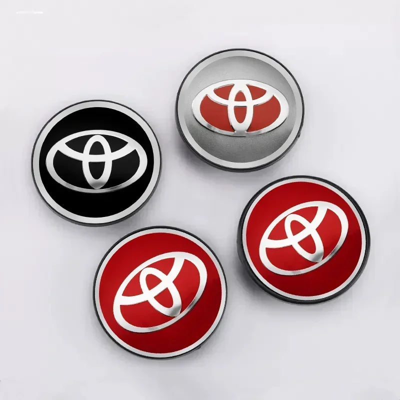 4pcs 56mm Car Styling Wheel Center Hub Caps Stickers Badge Emblem Decoration Decal For Toyota Corolla Auris Yaris CHR Rav4 Hilux
