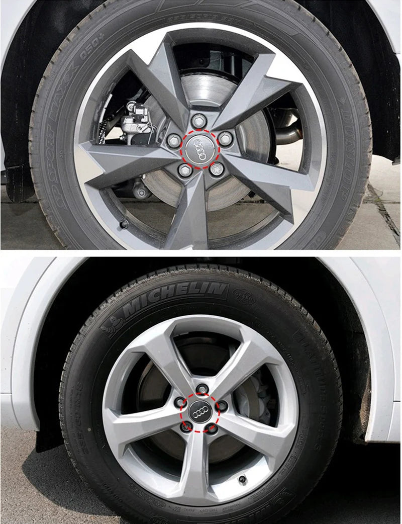 4pcs 60mm 61mm 68mm  Audi Hub Caps Car Wheel Center Caps  For Audi A1 A2 A3 A4 A5 A6 A7 A8 S3 S6 Q3 Q5 Q7 Accessories