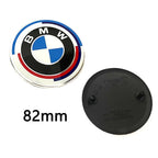 1/4/7Pcs Car Wheel Hub Center Cover Steering Wheel Center Sticker Auto Front Hood Trunk Logo For BMW 50th anniversary E36 E39