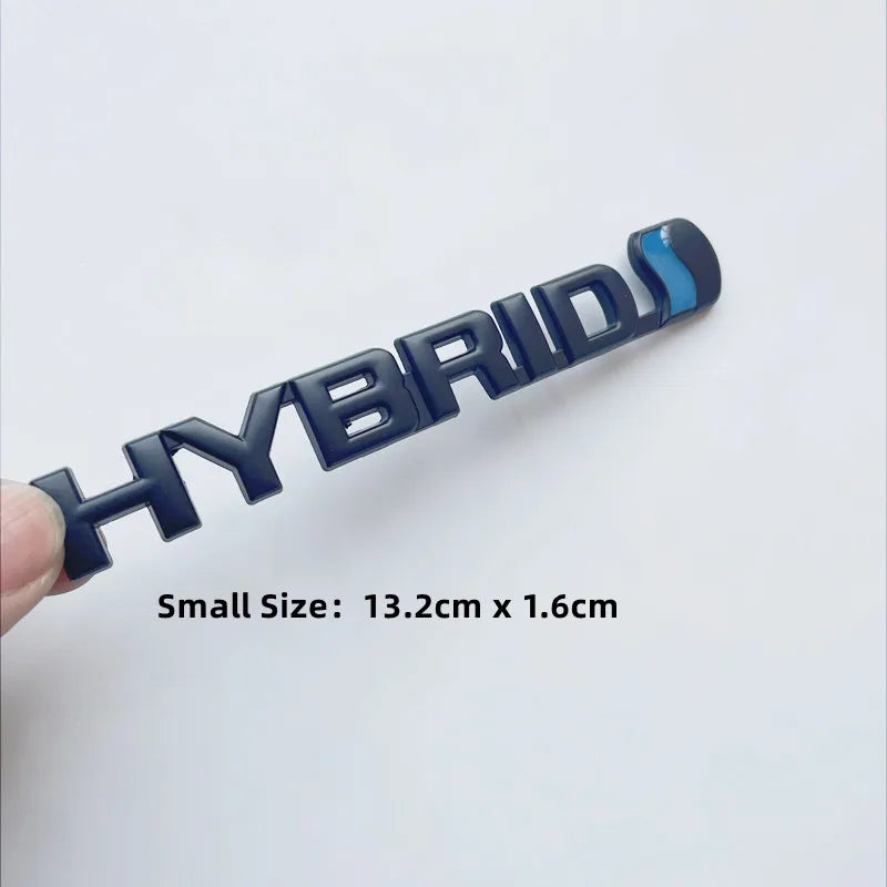 3D Metal HYBRID Logo Side Fender Rear Trunk Emblem Badge Car Sticker Decals For Toyota Prius Camry Crown Auris Rav4s TRD