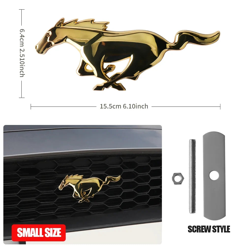 3D Metal Car Front Grille Emblem Logo Rear Trunk Badge Sticker For Ford Mustang Fiesta Focus Ranger Smax Kuga Mondeo Accessories