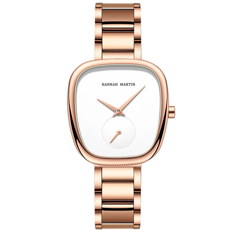 2025 nuevo reloj de pulsera de cuarzo para mujer 34mm barril de vino oro rosa cronómetro negro estilo minimalista de moda relojes ovalados para mujer