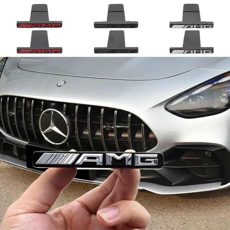 For Mercedes Benz W203 W204 W205 W210 w211 W124 W169 W176 W177 W202 ABS 3D AMG Logo Emblem Car Front Grille Badge accessories
