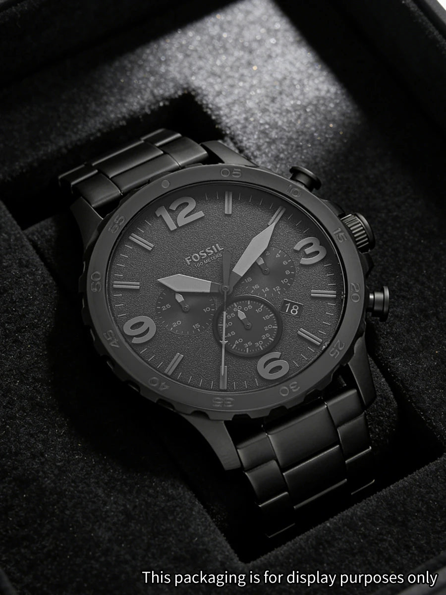 FOSSIL Men's Watch Original JR1401 Black Stainless Steel Chronograph Luxury Sport Quartz Wristwatch Relogio Masculino Reloj Homb
