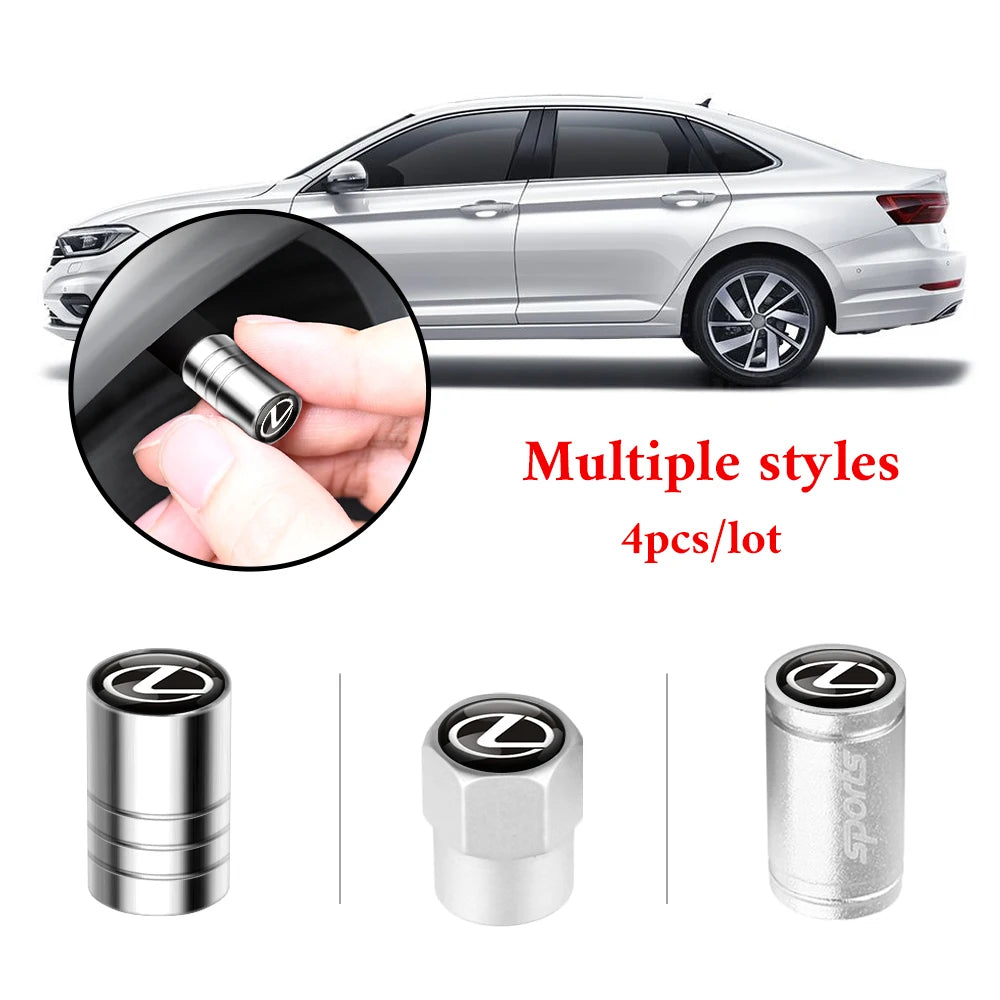 4Pcs Car Wheel Tire Air Valve Caps Stem Covers Exterior Accessories For Lexus LS LC IS350 ES300h ES300 IS250 IS220d NX350h RX LX