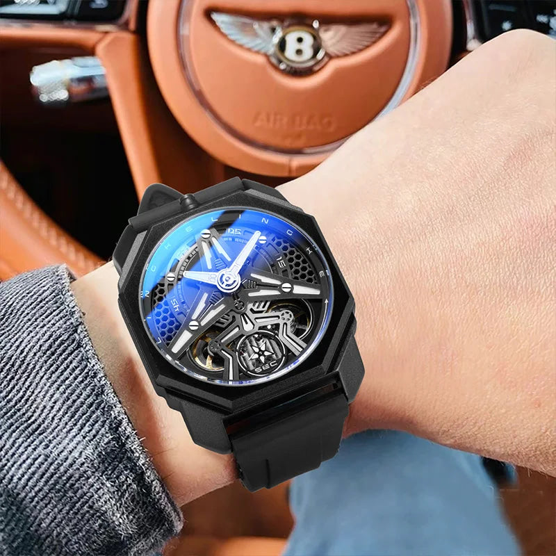 PAGANI DESIGNS Reloj mecánico para hombre, relojes deportivos automáticos de lujo para hombre, Reloj de pulsera resistente al agua de acero inoxidable, Relojes