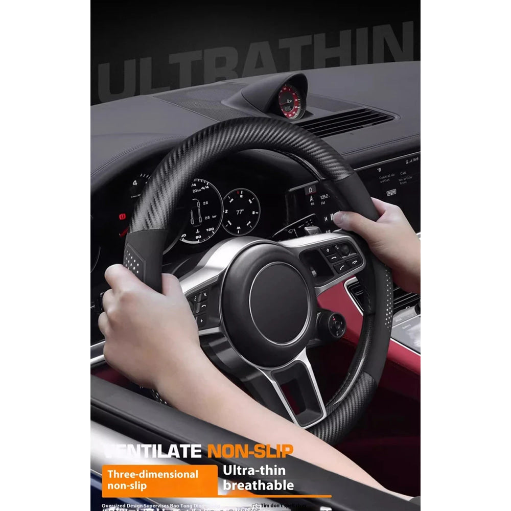 For Chevrolet Cruze Bolt Aveo Spark Onix capti Cavalier Carbon fiber Suede Microfiber Car Steering Wheel Cover Auto Accessories
