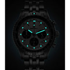 BERNY Chronograph Watches for Men Aviation Multifunction Quartz Men's Watch Date Sapphire Super Luminous Luxury Wristwatch