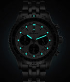 BERNY Chronograph Watches for Men Aviation Multifunction Quartz Men's Watch Date Sapphire Super Luminous Luxury Wristwatch