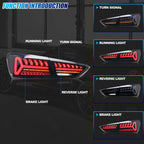 LED Tail Lights for Chevrolet Chevy Malibu 2019-2025 Sequential Turn Signal Dynamic Animation Black Rear Lamps Assembly
