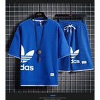 Summer 2026 New Men's pullover sportswear Set, fashionable basketball men's casual short-sleeved T-shirt + shorts two-piece set